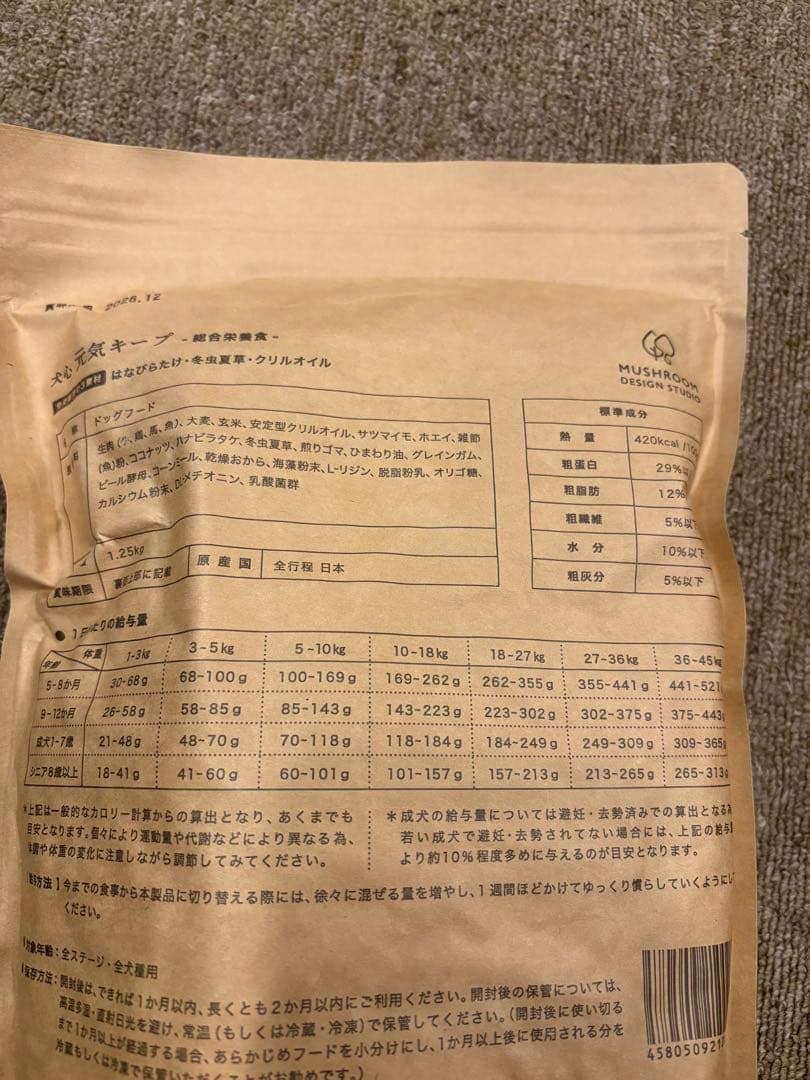 犬心　元気キープ 1.25kg ×3袋　ドッグフード　賞味期限2026年12月