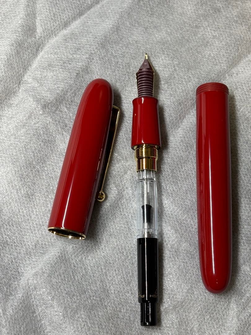 Namiki 赤 万年筆 木箱付き　ペン先20号のB（太字）