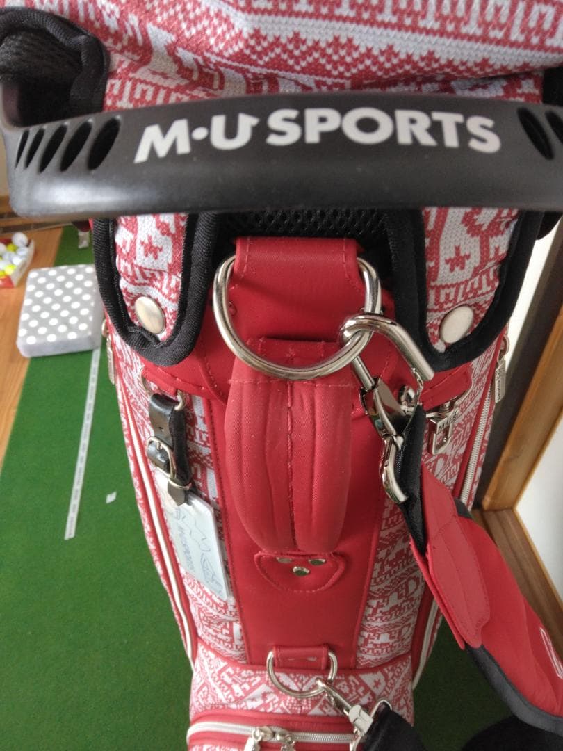 M.U SPORTS 赤 パターン入り キャディバッグ
