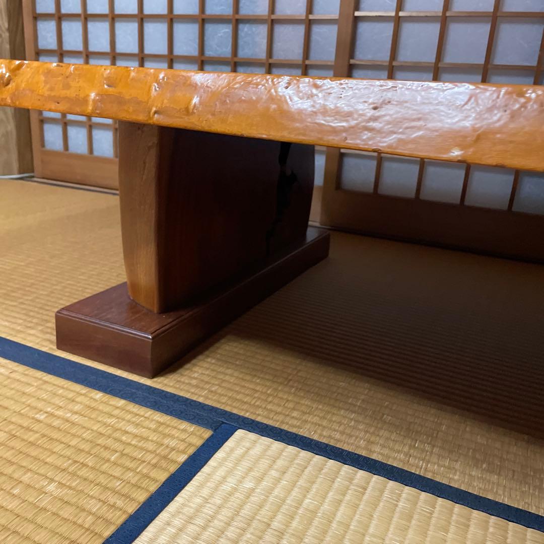 【銘木】欅 無垢一枚板 センターテーブル 注文品 特注品 珍品 昭和レトロ