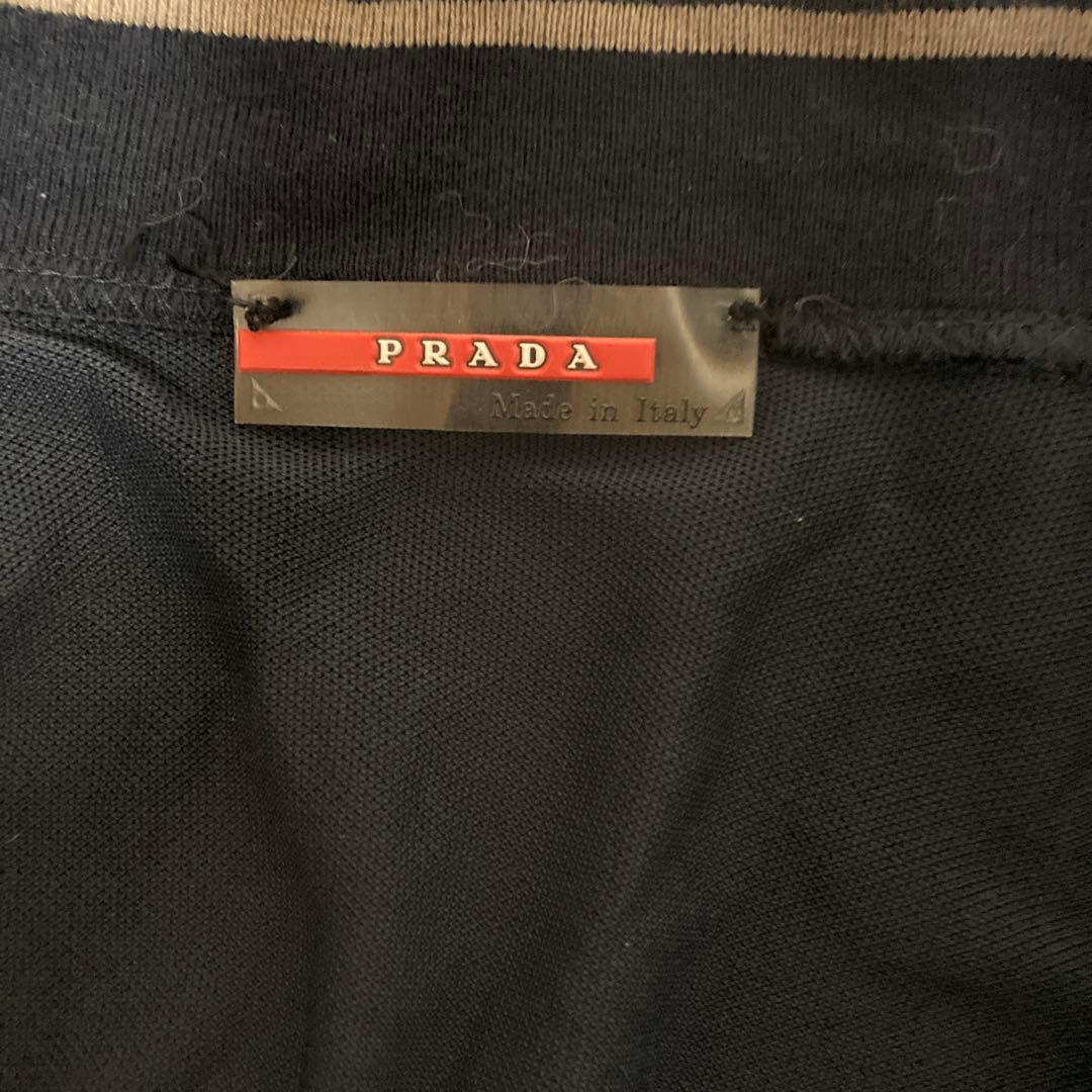 PRADA ジップアップジャケット ネイビー/ホワイト