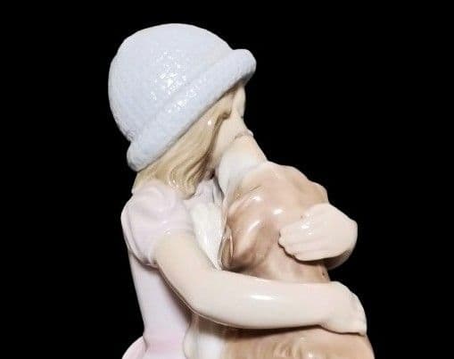 極美 LLADRO リヤドロ 待ってたよ！ 犬と少女 西洋陶磁 陶芸 2002年
