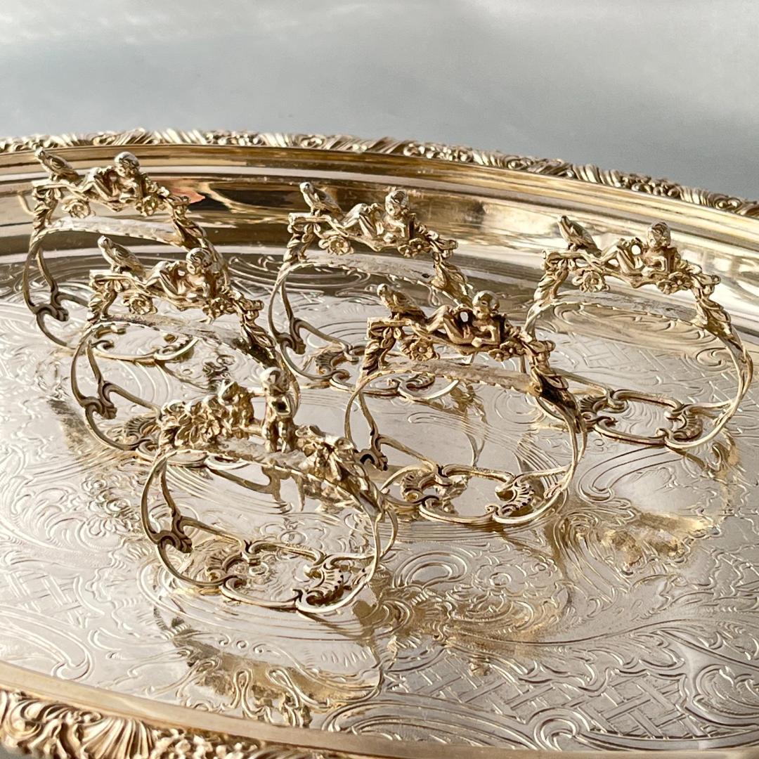 【ALBO】 天使と鳥 / 天童とリスのナプキンリング　6個【純銀】