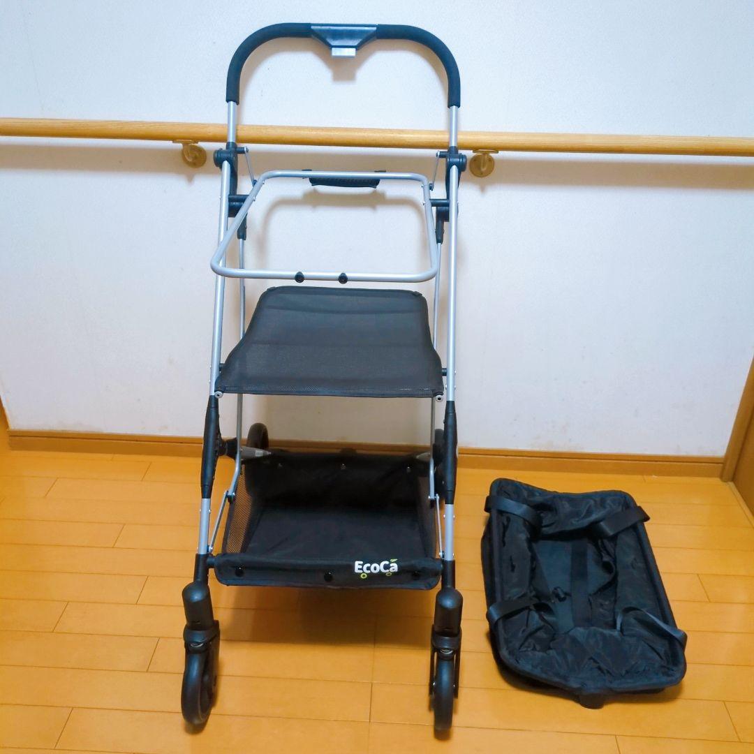 ✨美品✨EcoCa マイバッグセットブラック 折りたたみ式 ショッピングカート
