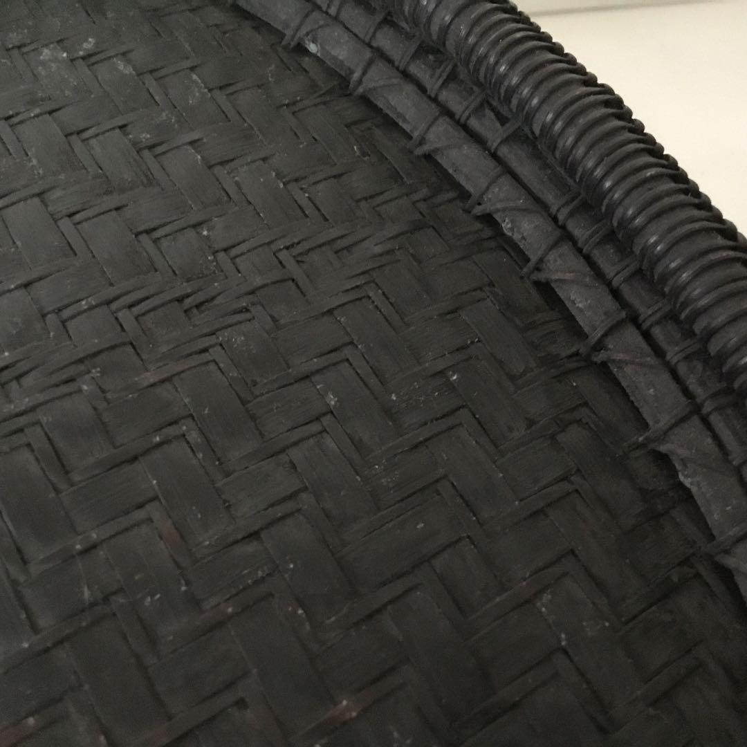 唐物　篭組　時代炭斗　茶道具　木箱付き