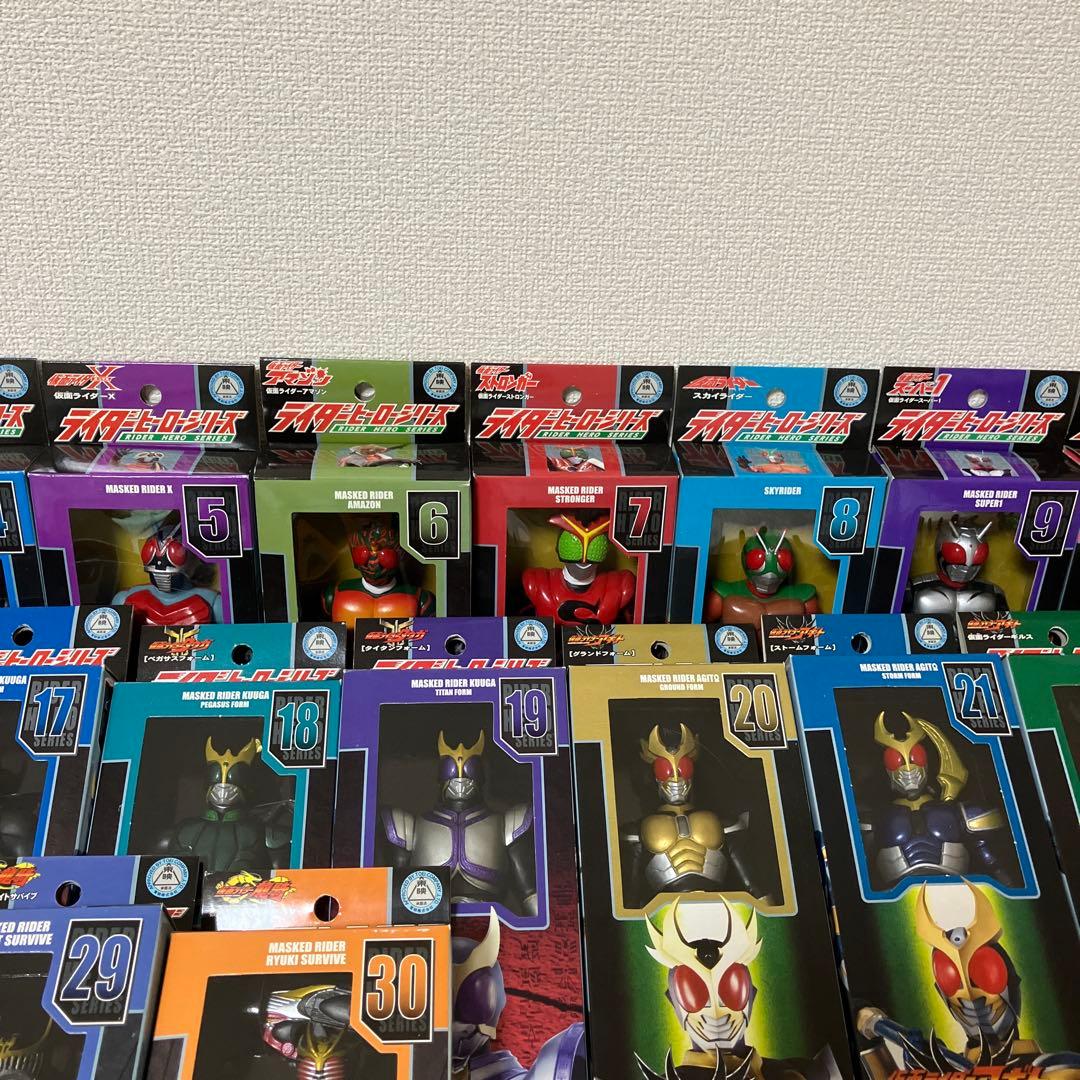仮面ライダー ライダーヒーローシリーズ ソフビ 箱入り30体 箱無し10体