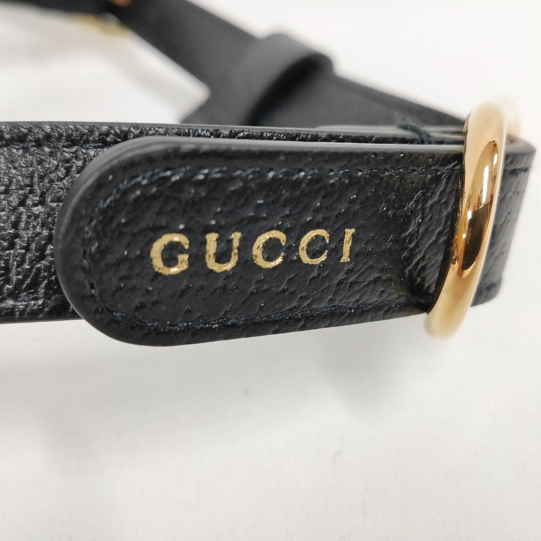 新品 未使用 グッチ インターロッキングG ドッグ ハーネス ブラックレザー