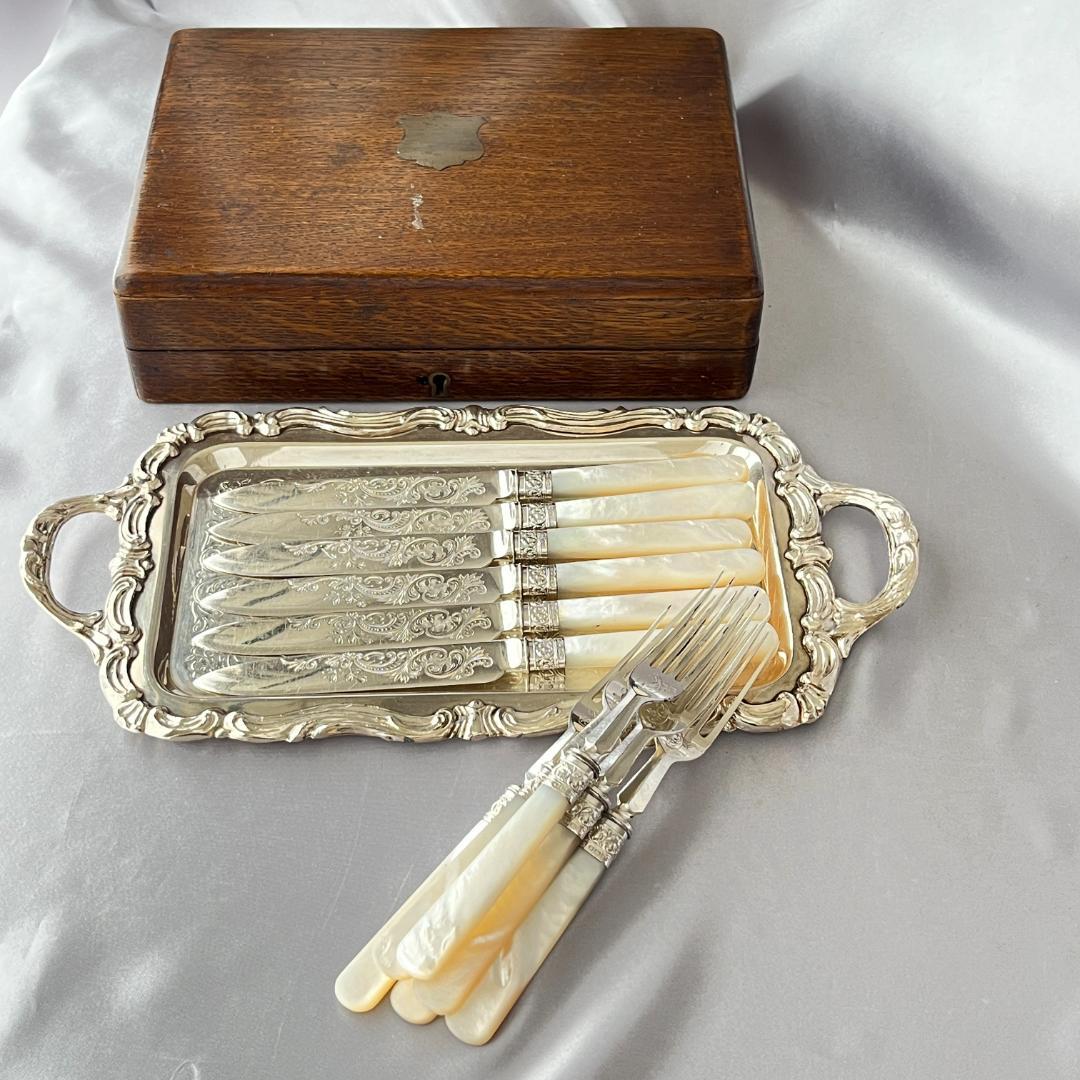 【Lee & Wigfull 】【白蝶貝 / 純銀継手】デザートセット