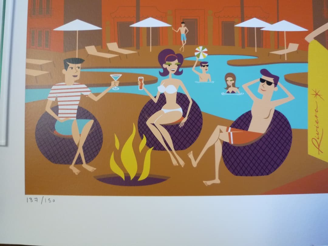 Shag シャグ シルクスクリーン　Riviera Retreat　サイン入り