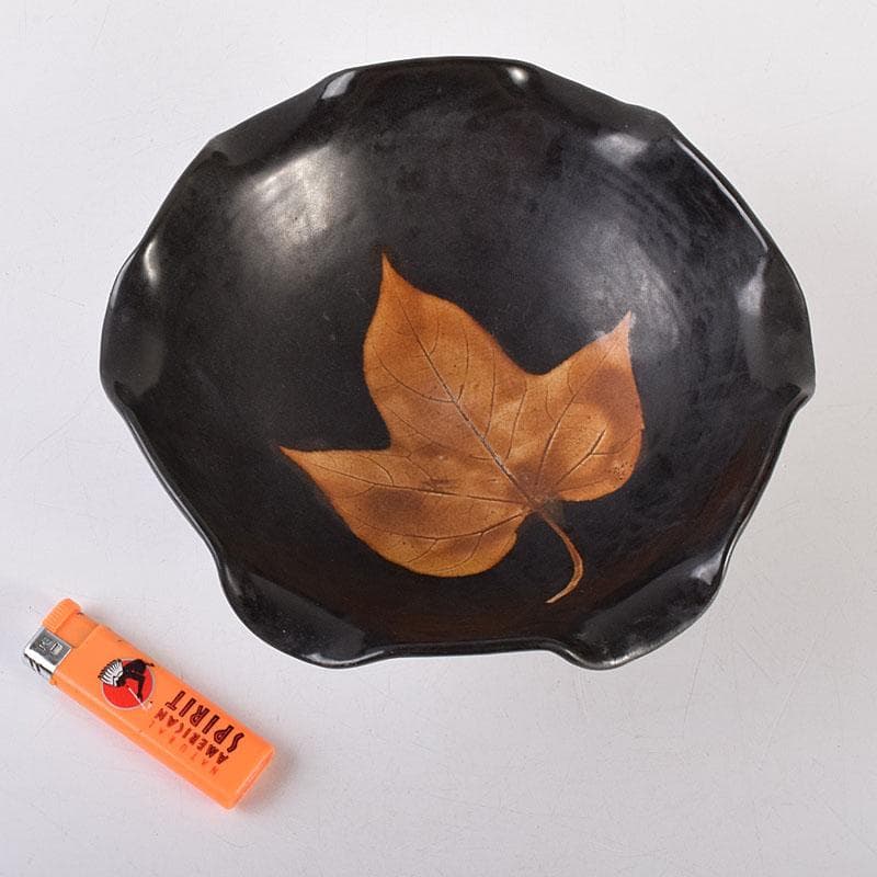 中国　吉州窯　黑釉　木葉天目茶碗　輪花鉢　C　6919