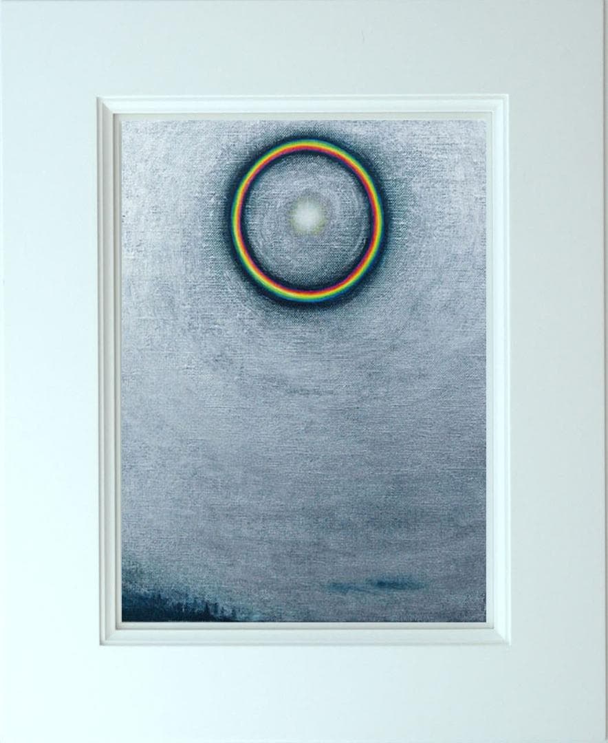 油絵 菅家令子 絵 絵画インテリア額付(薄青緑) F3-S102023風景祈希望