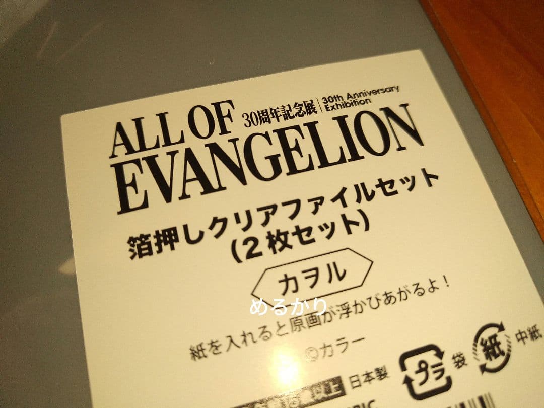 碇シンジ　渚カヲル　箔押しクリアファイルセット　30周年記念展　エヴァ展　限定