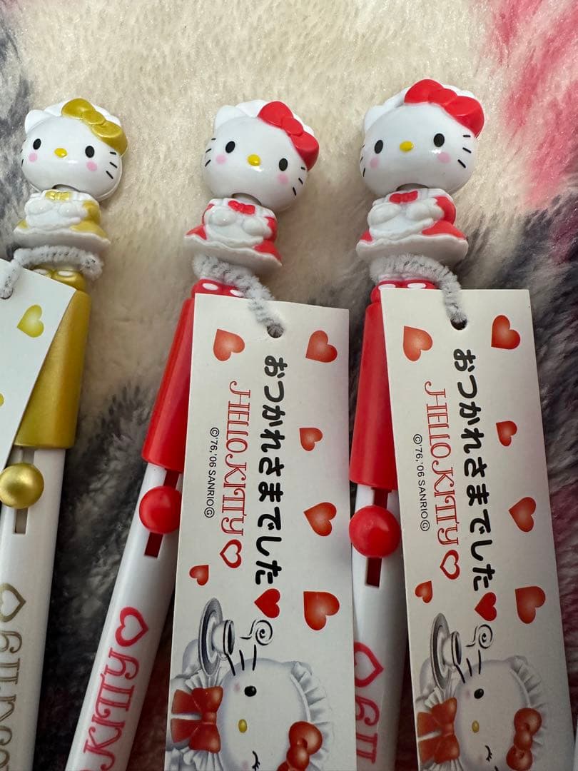 ハローキティ ボールペン いらっしゃいませ　おつかれ　こんにちは4本セット