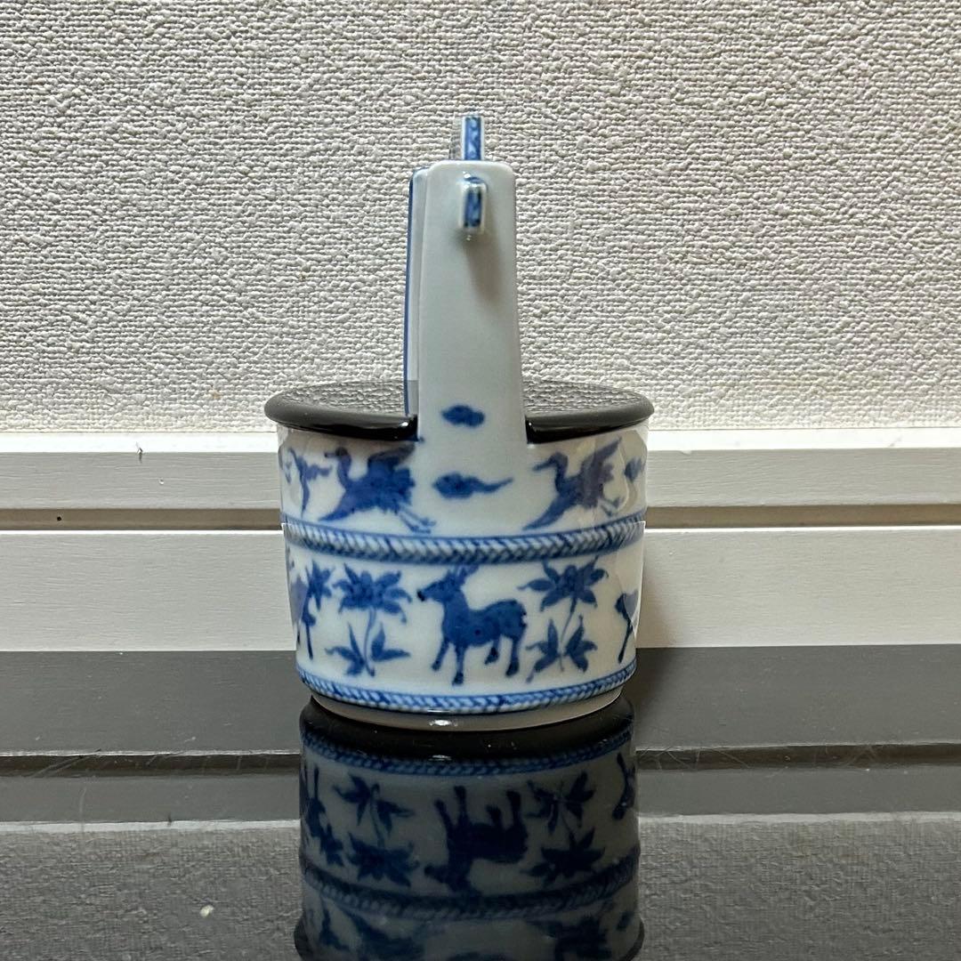 染付吉祥文手桶茶入　茶道具懐石鵬雲斎坐忘斎淡々斎即中斎而妙斎棗水指茶杓水屋茶碗釜