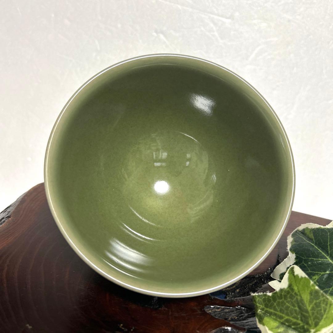 未使用　清水焼　京焼　諏訪蘇山　青瓷　青磁抹茶碗　抹茶茶碗　茶道具　茶道