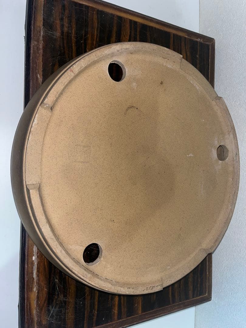 発色最高！！三景在落款　和鉢　桃花泥　丸鉢　盆栽鉢