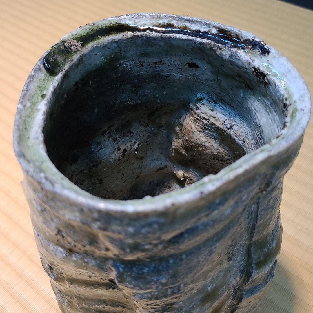 信楽焼 篠原希作 引出筒花入 高さ6.5寸（約19cm）共箱なし 本物保証