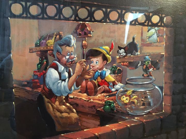 ディズニー 絵画 ピノキオ「ザ・ウィッシング・スター」作品証明書 限定50部
