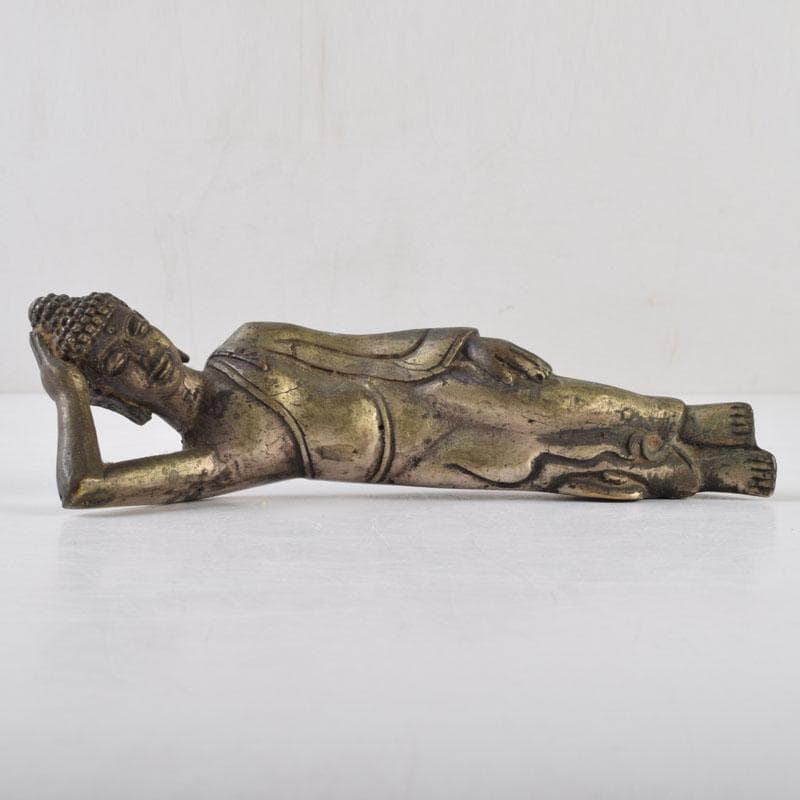仏教美術　古銅　涅槃像　寝釈迦像　仏像　置物　N　8702