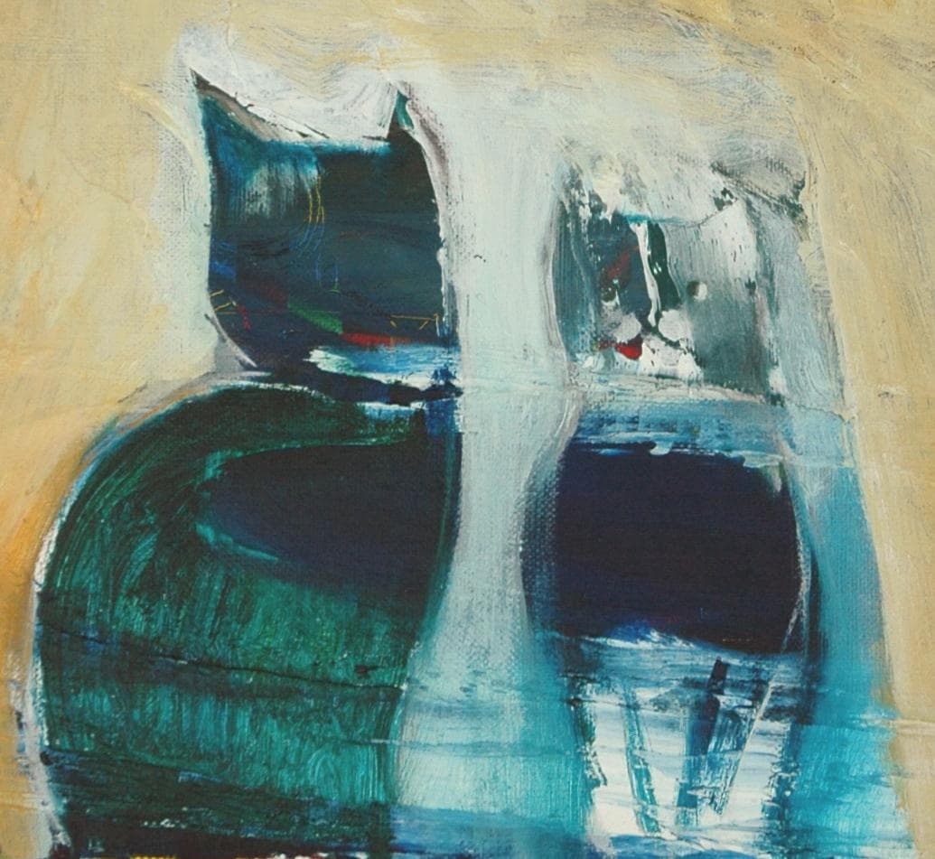油絵 菅家令子 絵 絵画 インテリア 額付(白) F6-071019 猫たち