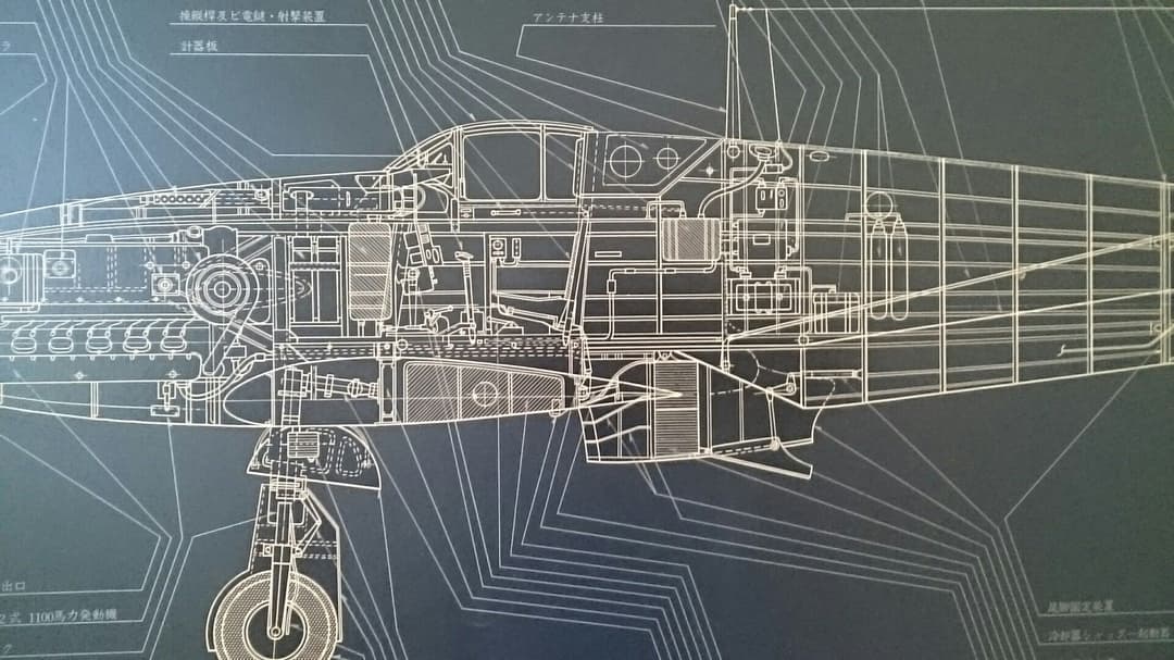 飛燕 戦闘機 図面 額縁　1/14