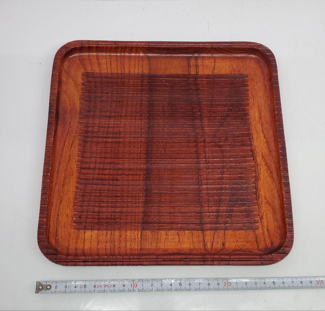 我谷盆　二枚セット　四方盆　トレー　27cm　くり貫き