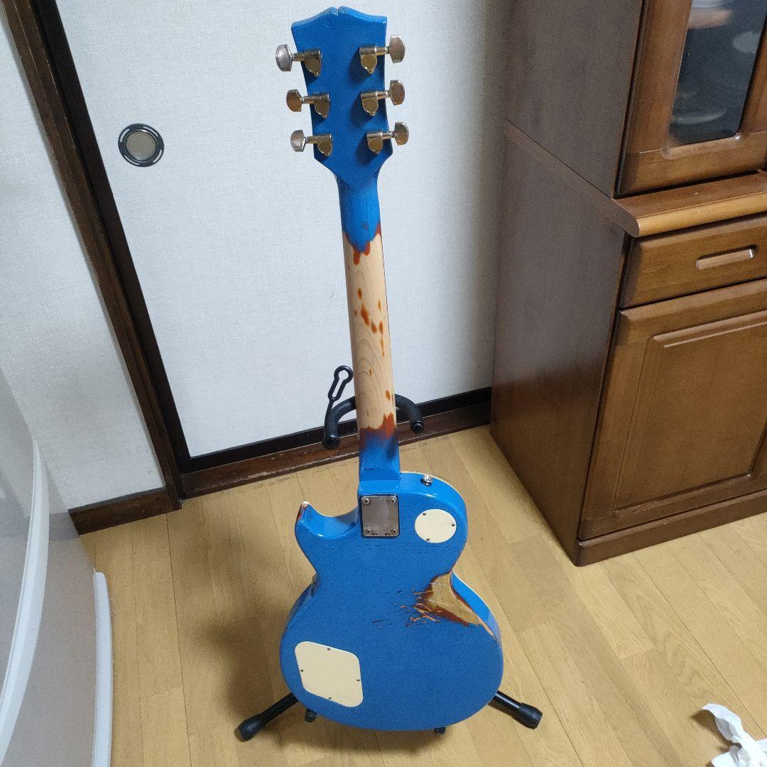 レスポール系改造　オーバーラッカーブルー　レリック少々