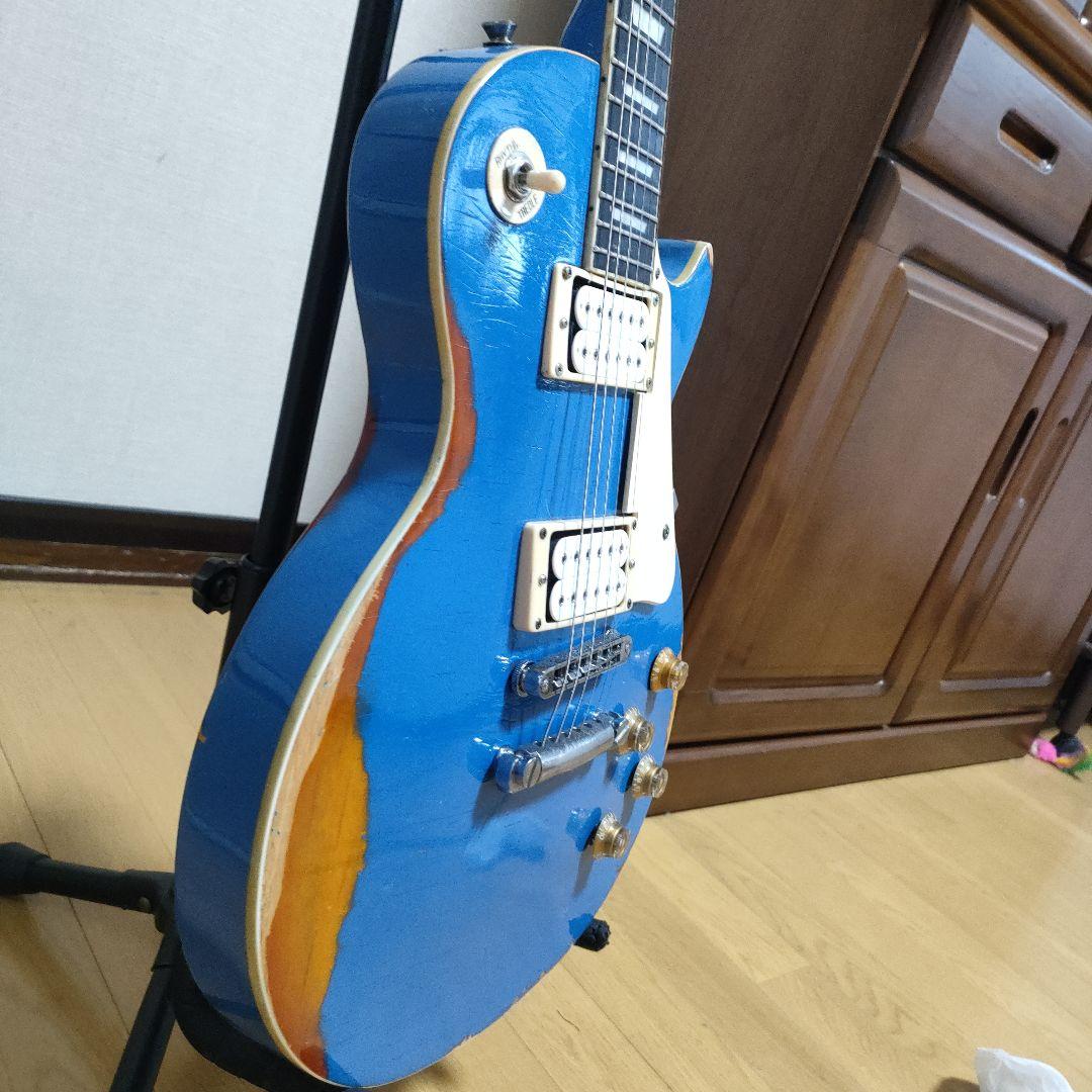 レスポール系改造　オーバーラッカーブルー　レリック少々