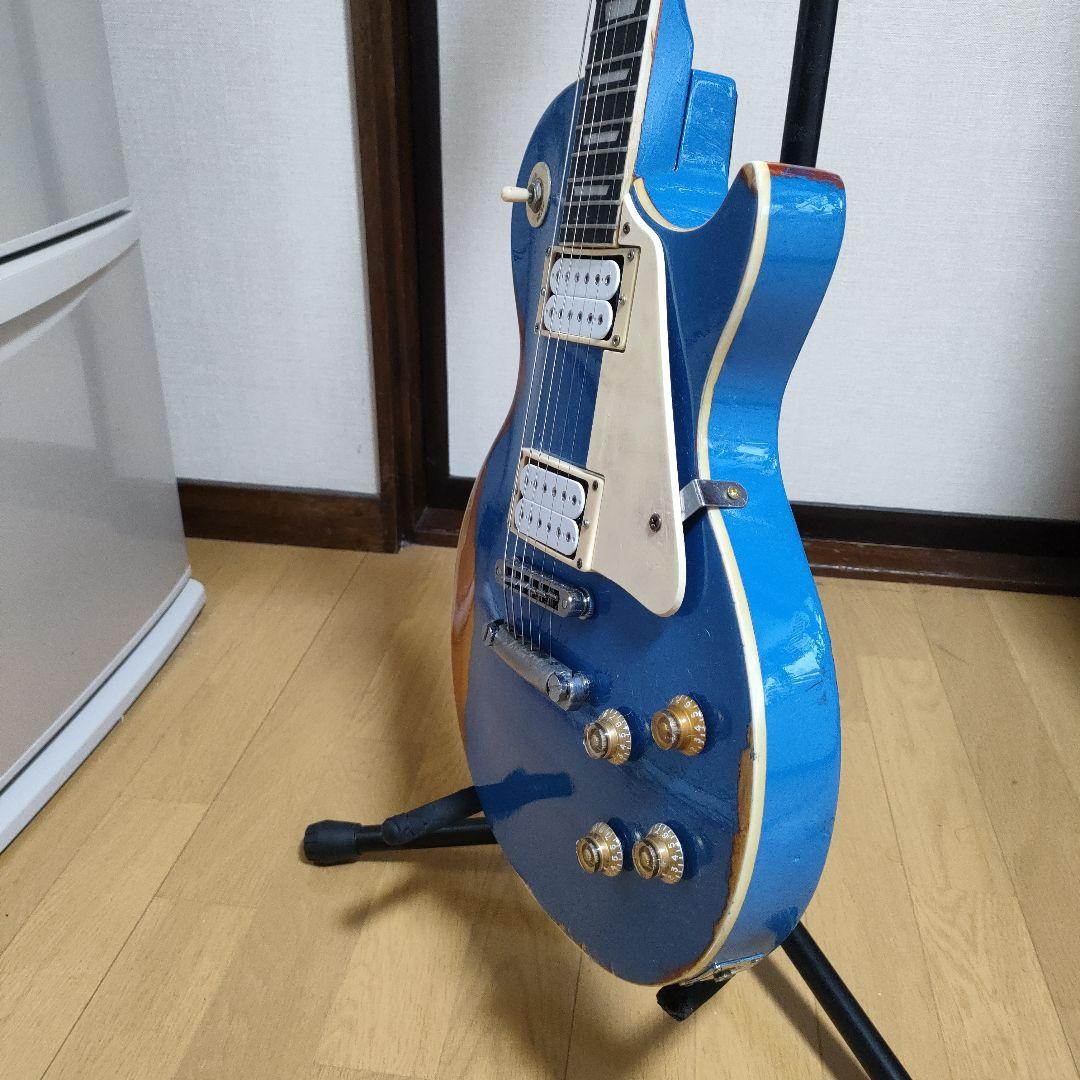 レスポール系改造　オーバーラッカーブルー　レリック少々