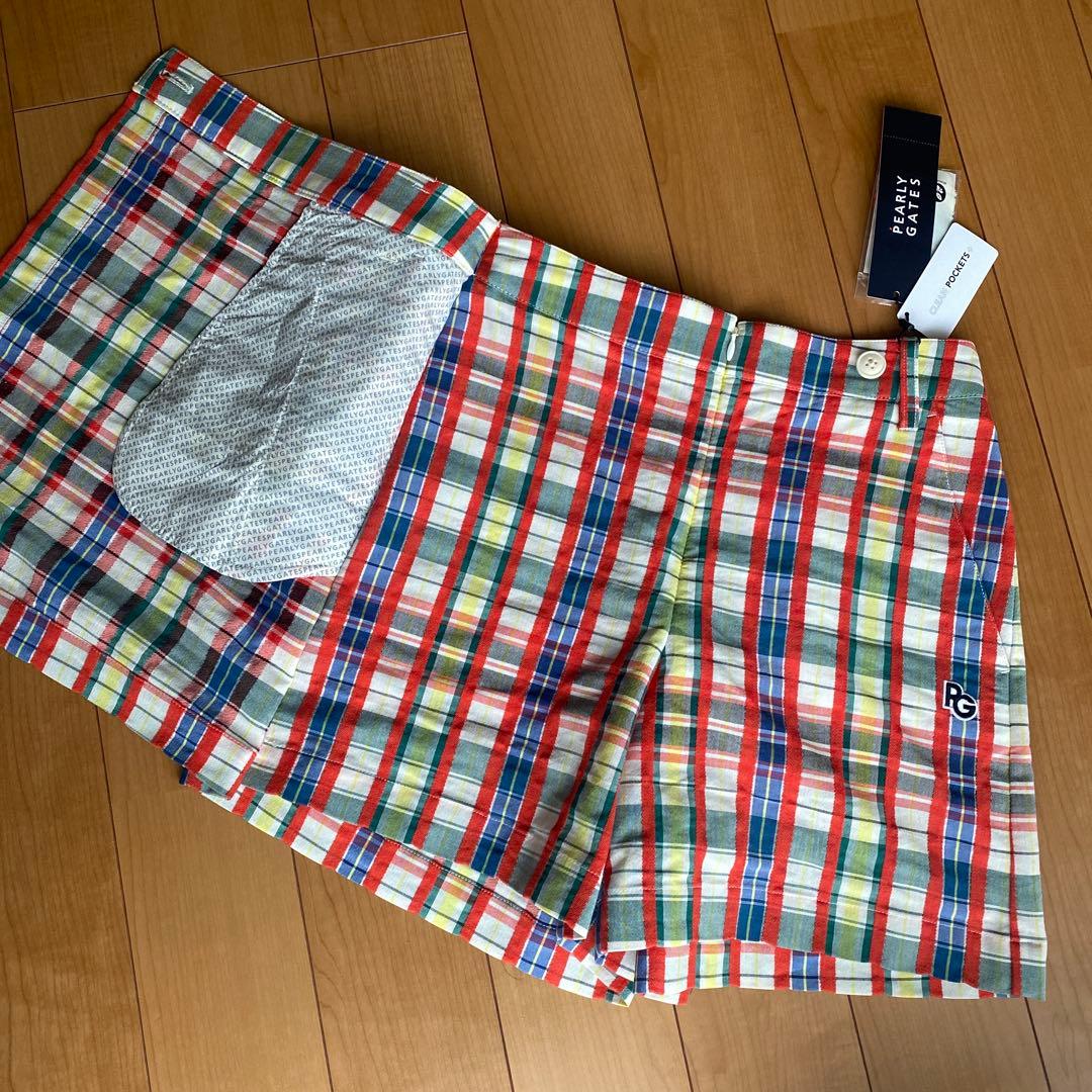 パーリーゲイツ☆タグ付き新品 チェック柄 スカート風 キュロットパンツ