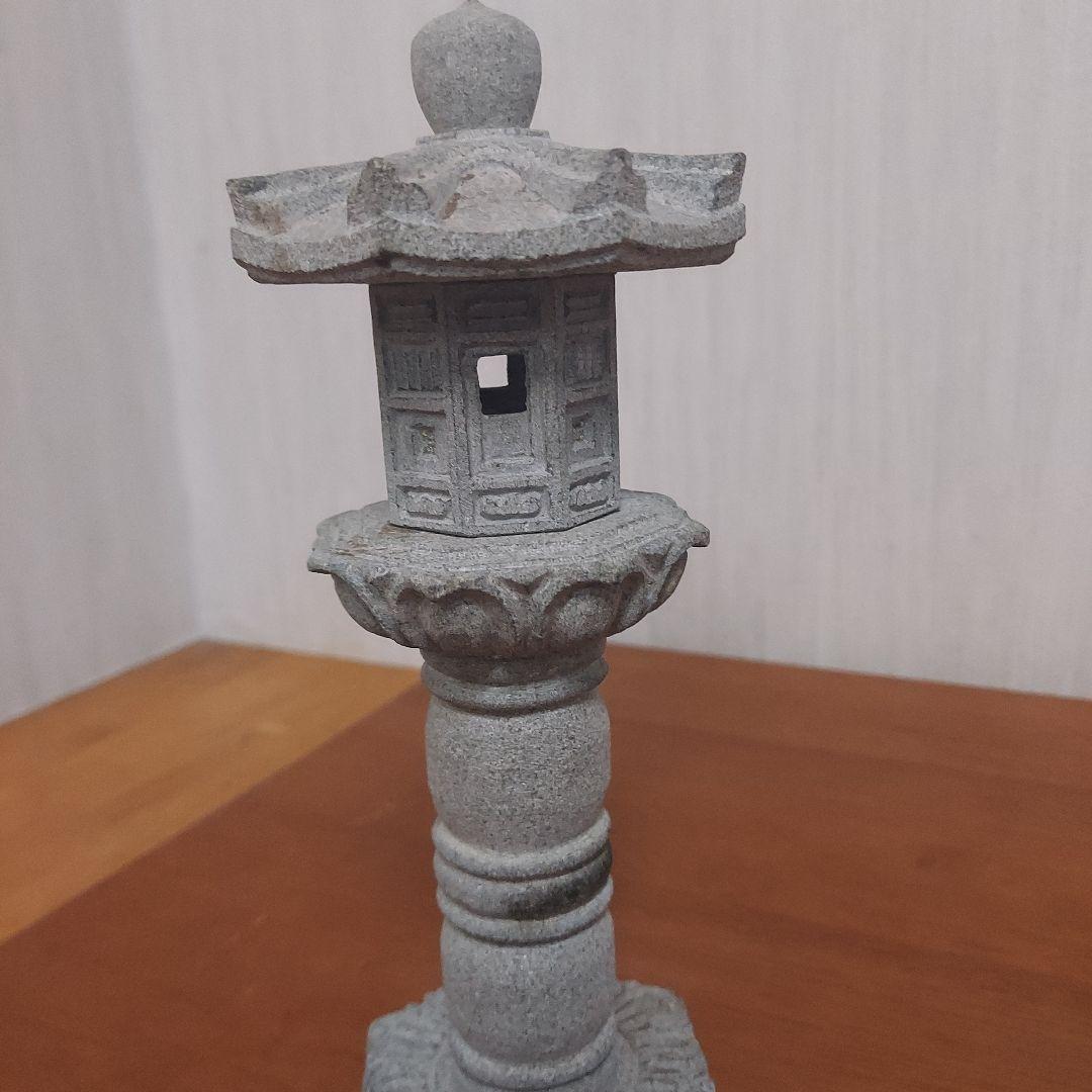 石製 和風灯篭 約25cm グレー