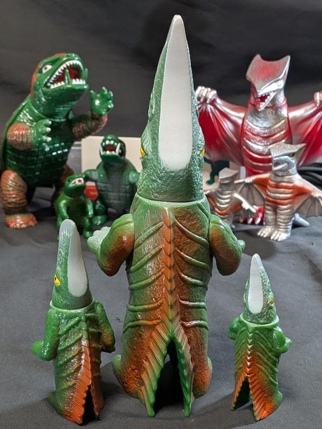 昭和ガメラ＆ギロン＆宇宙ギャオス（日東復刻・マルサン）ソフビフィギュア９体セット