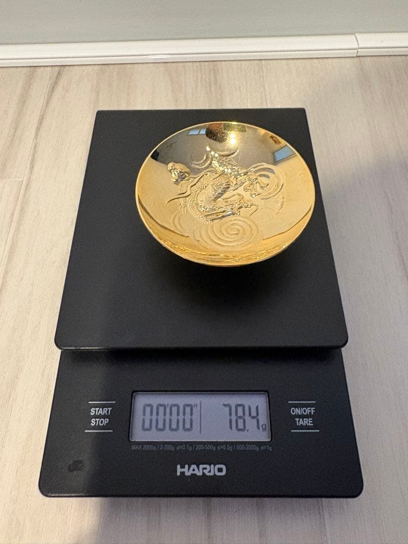 わ*ん様 純銀盃　93.4g (金メッキ) おまけ金メッキ金杯