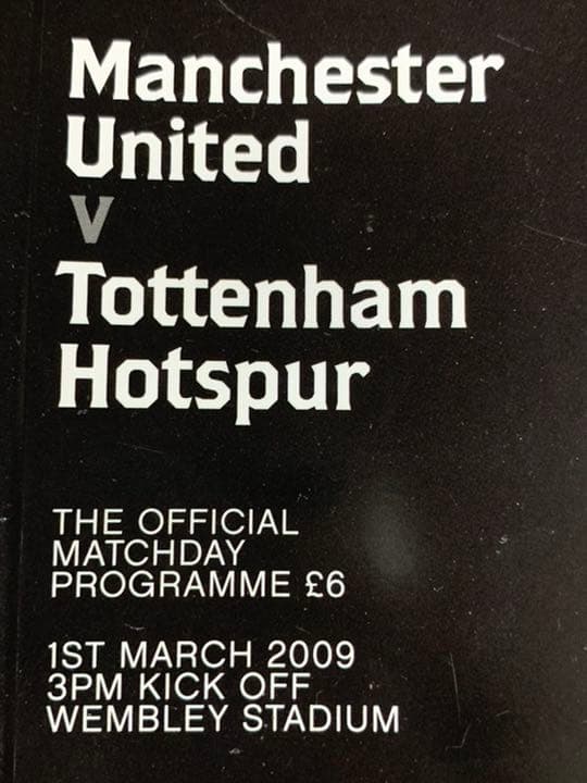 '09イングランド・リーグカップ決勝プログラムトッテナムvs ManU