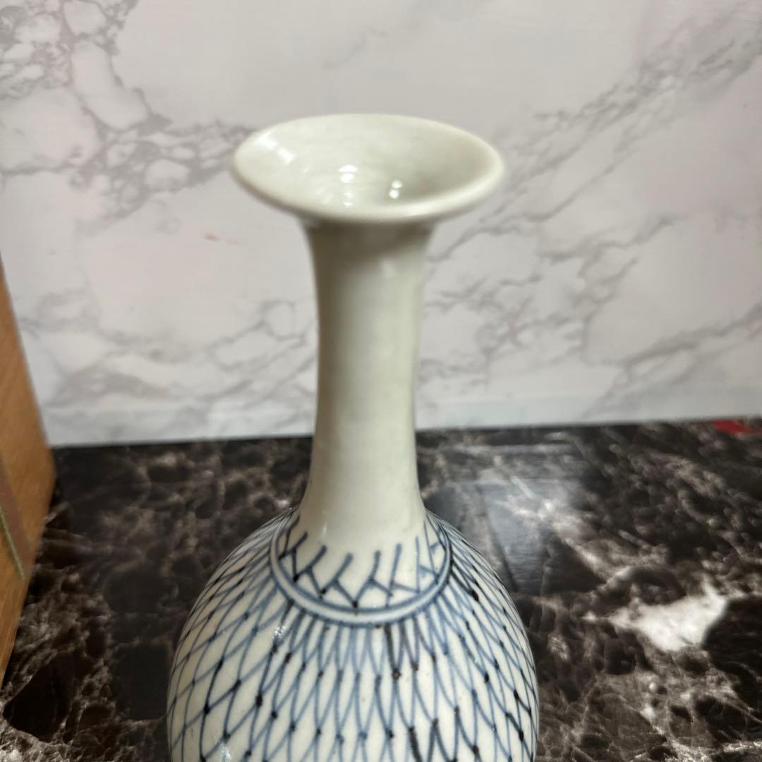 初期伊万里、網手、鶴首徳利。無傷。