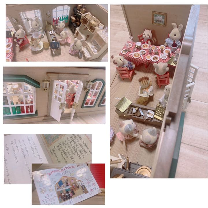 家具人形付＊シルバニアファミリー＊赤い屋根の大きなお家&シルバニア森のレストラン