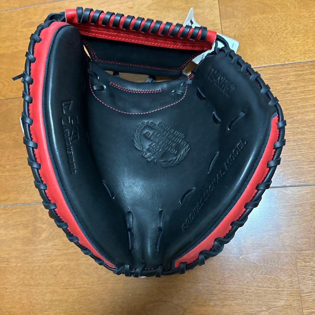 HATAKEYAMA 軟式グローブ 右投げ 黒/赤