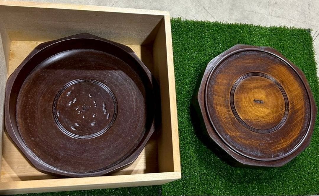 丸干菓子盆 八角形木製菓子器