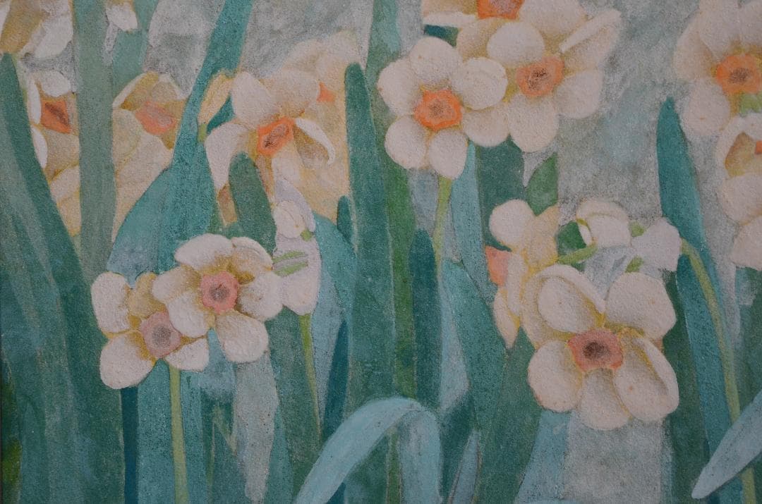 【「水仙」 岩絵の具 日本画 額入り】東山魁夷の流派