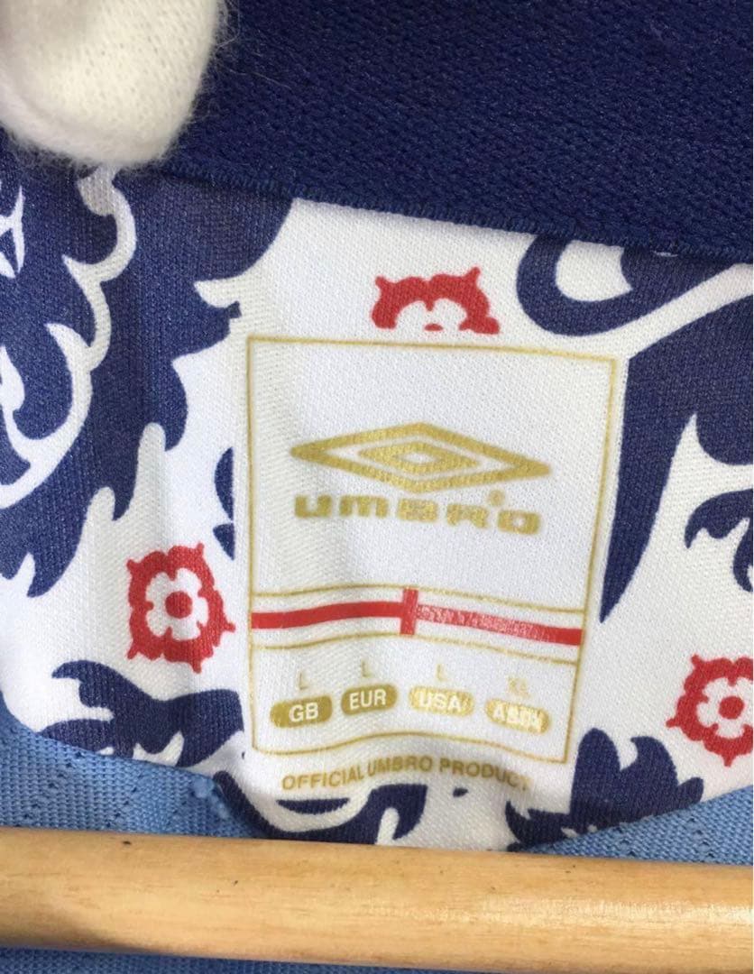 UMBRO◆XL/ポリエステル/BLU/イングランド代表/アウェイ/L/S GK
