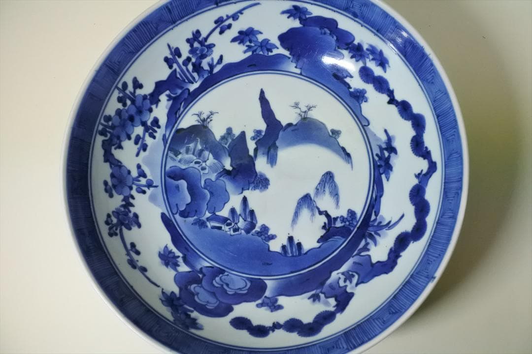 江戸中期　古伊万里　染付　大鉢　骨董品　アンティーク