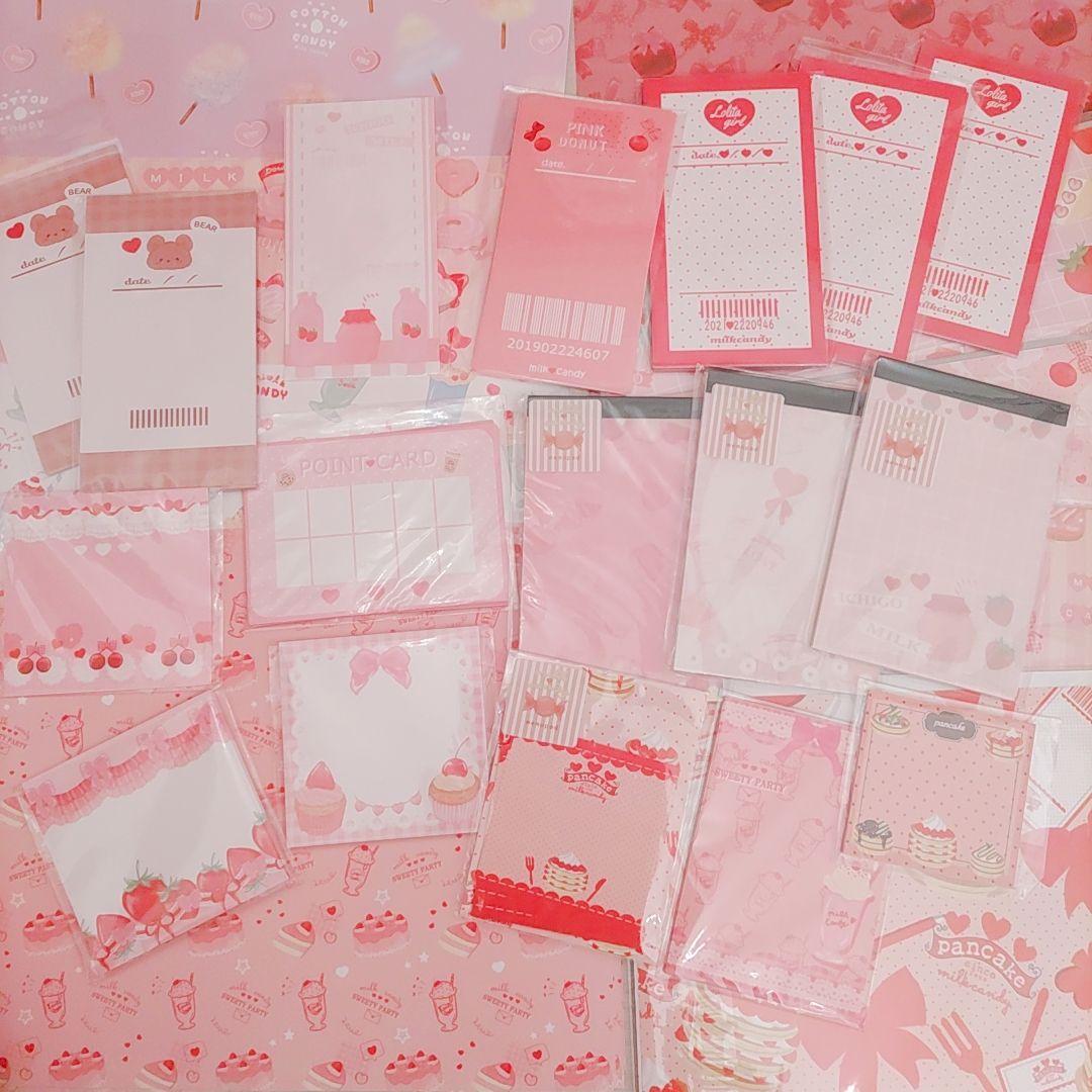 milkcandy❣️ 紙もの 詰め合わせ♪ メモ デザインペーパー まとめ売り