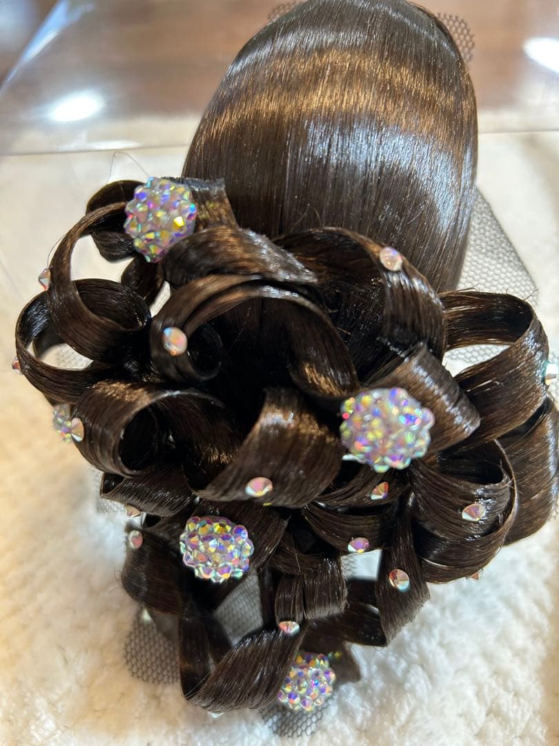 多美咲　ヘアドレス雫型 ダークブラウン カールヘアアクセサリー