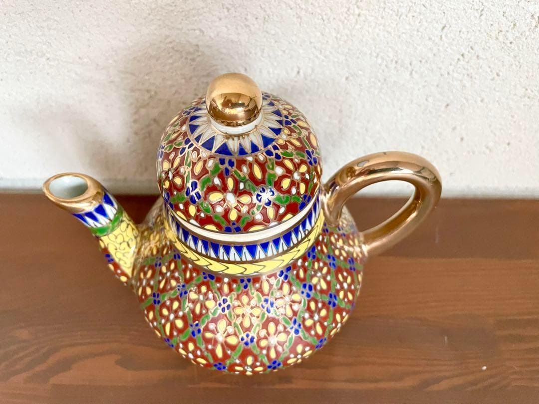 未使用 ベンジャロン焼 茶器 ティーセット カップ 小物入れ ポット タイ 高級