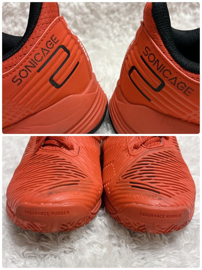 未使用級✨YONEX ソニケージ テニスシューズ 26.0cm オレンジ レッド