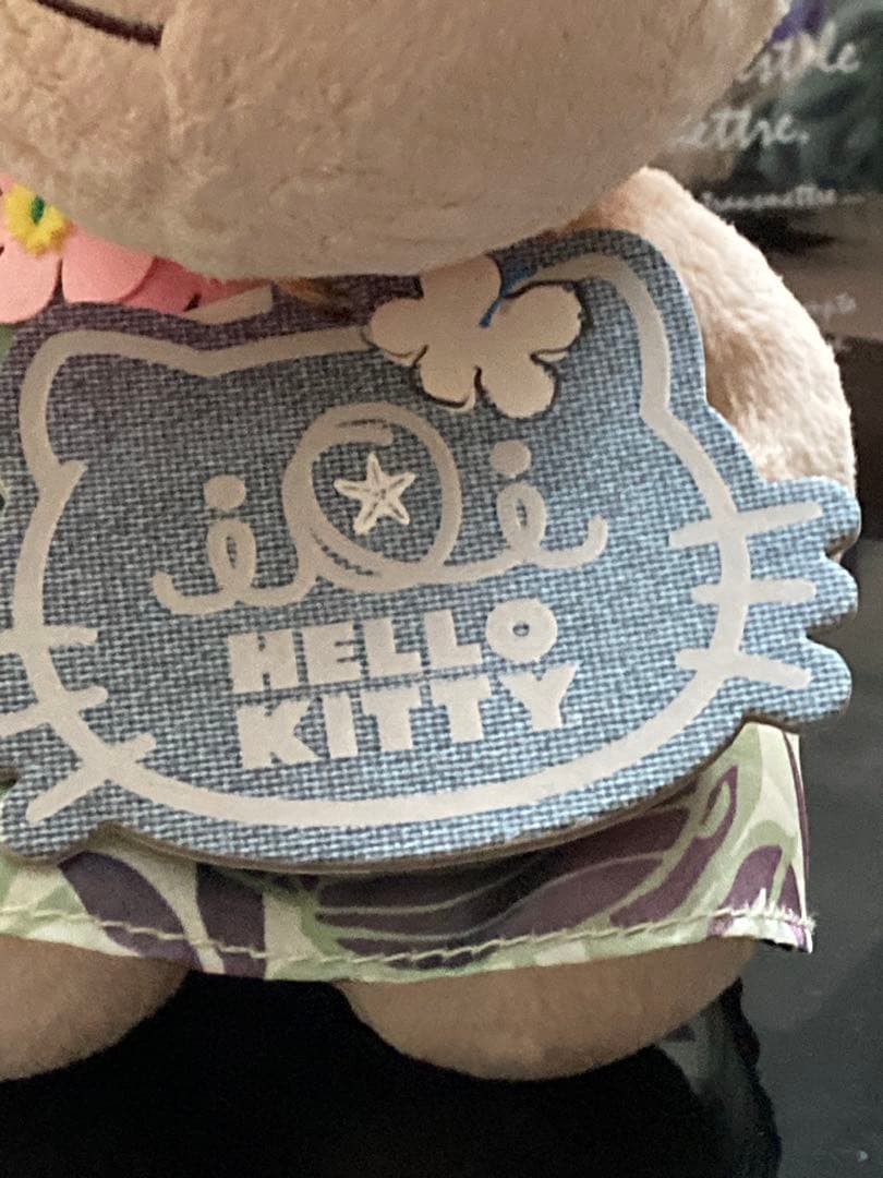 ハローキティ 日焼けハワイアン ぬいぐるみ ハイビスカス モンステラ 未使用