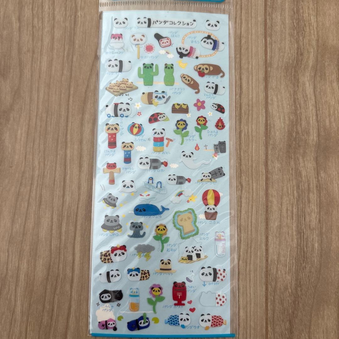 平成レトロ　パンダ　シール　5枚セット