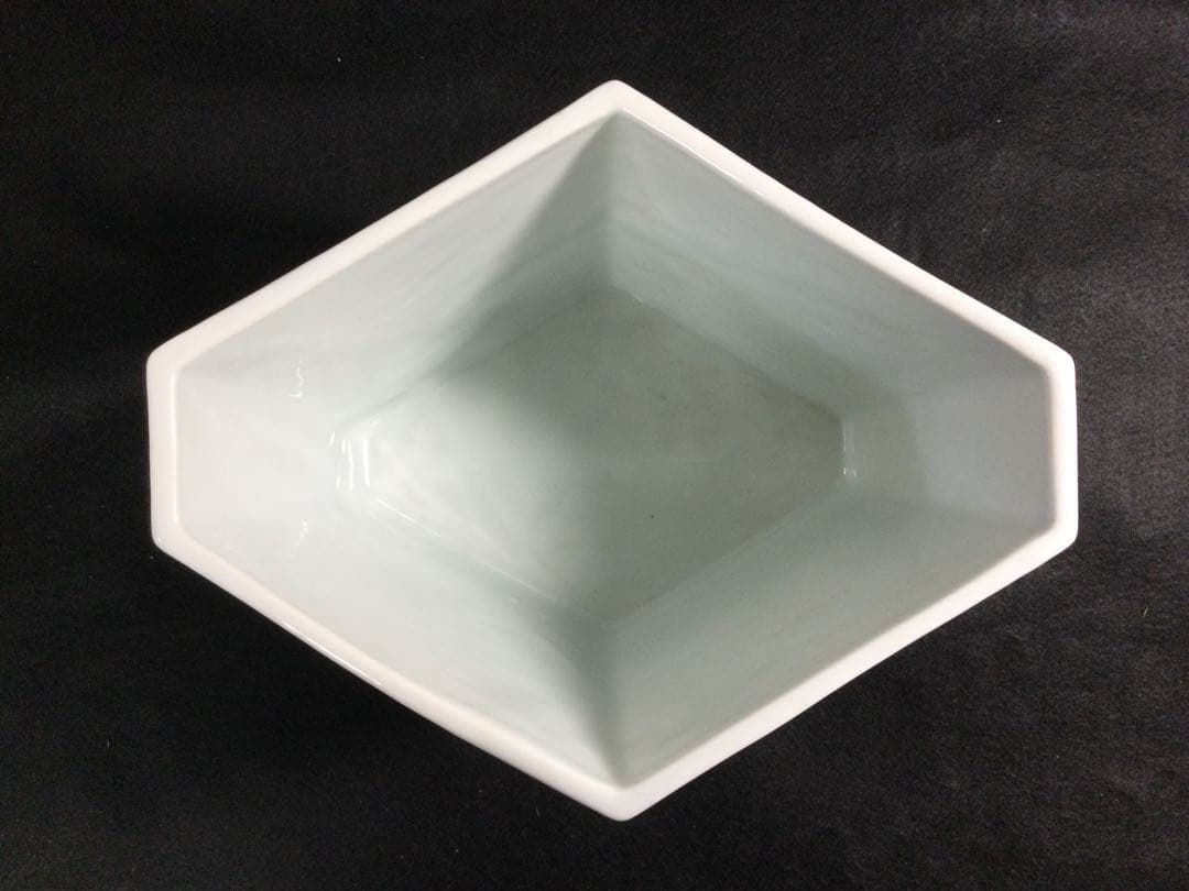 菱馬水指 青染付 富田静山作 茶道具 供箱 L317