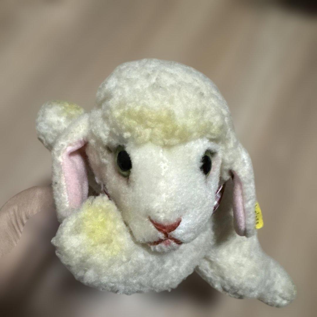シュタイフ　アンティークぬいぐるみ　ひつじ　羊　寝そべり