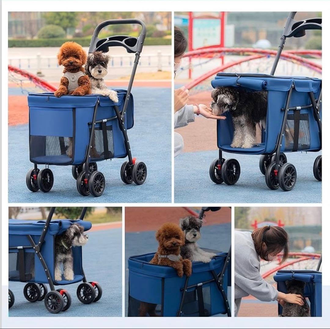 ペット用カート 小型犬 多頭・中型犬向け ピンクカラー